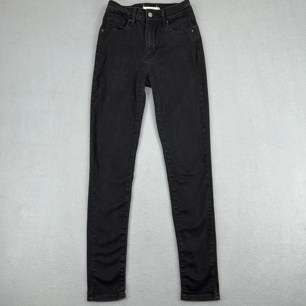 Levis 721 High‎ Rise Skinny Jeans Womens 26 Black Denim Pants 18882-0188